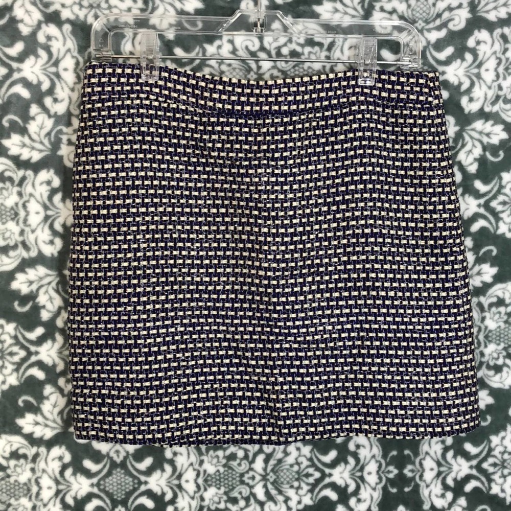 J Cew Silk Blend Tweed Mini Skirt Size 4